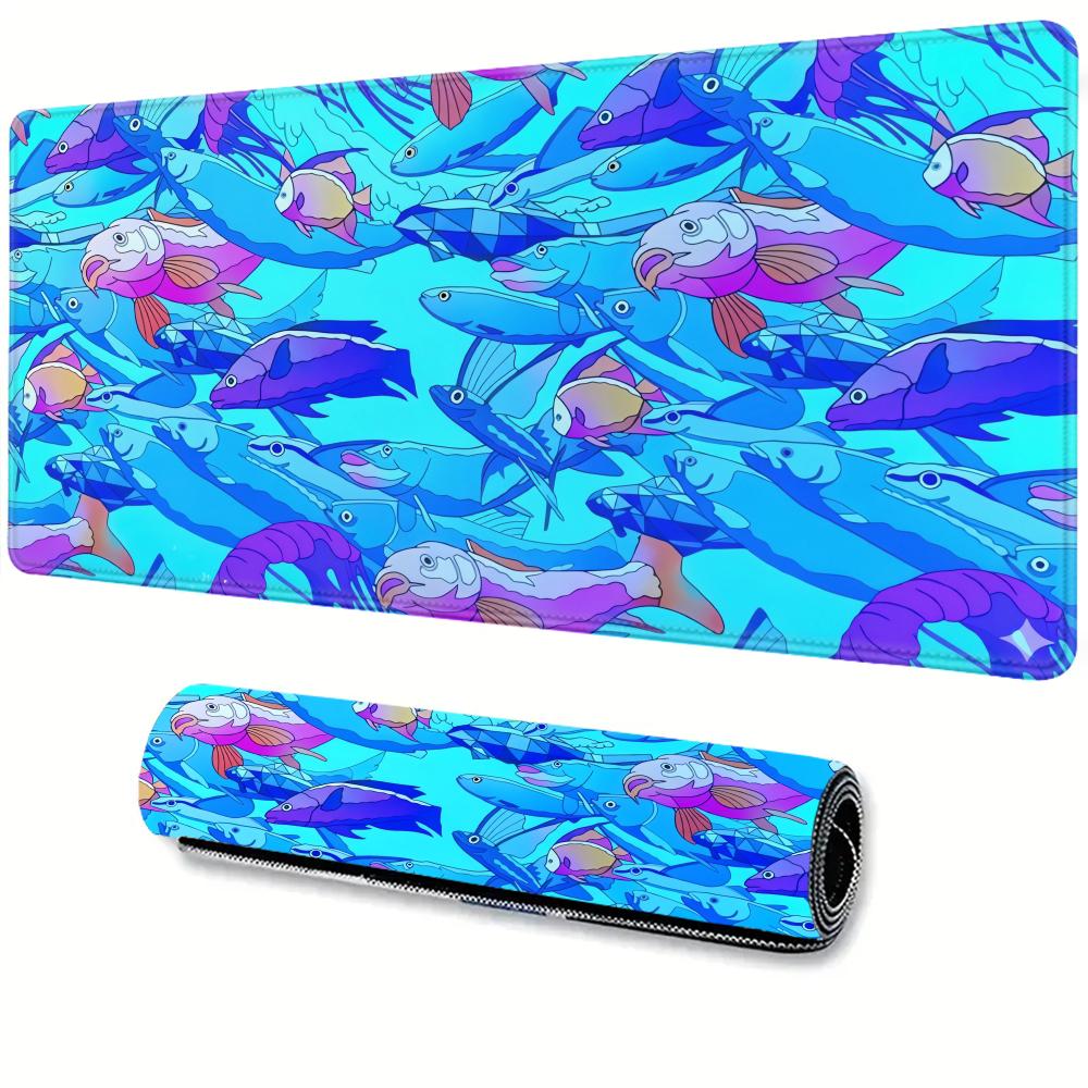 Tech Accessories For Office Desk - Alas Mouse Karet Motif Ikan Cetak