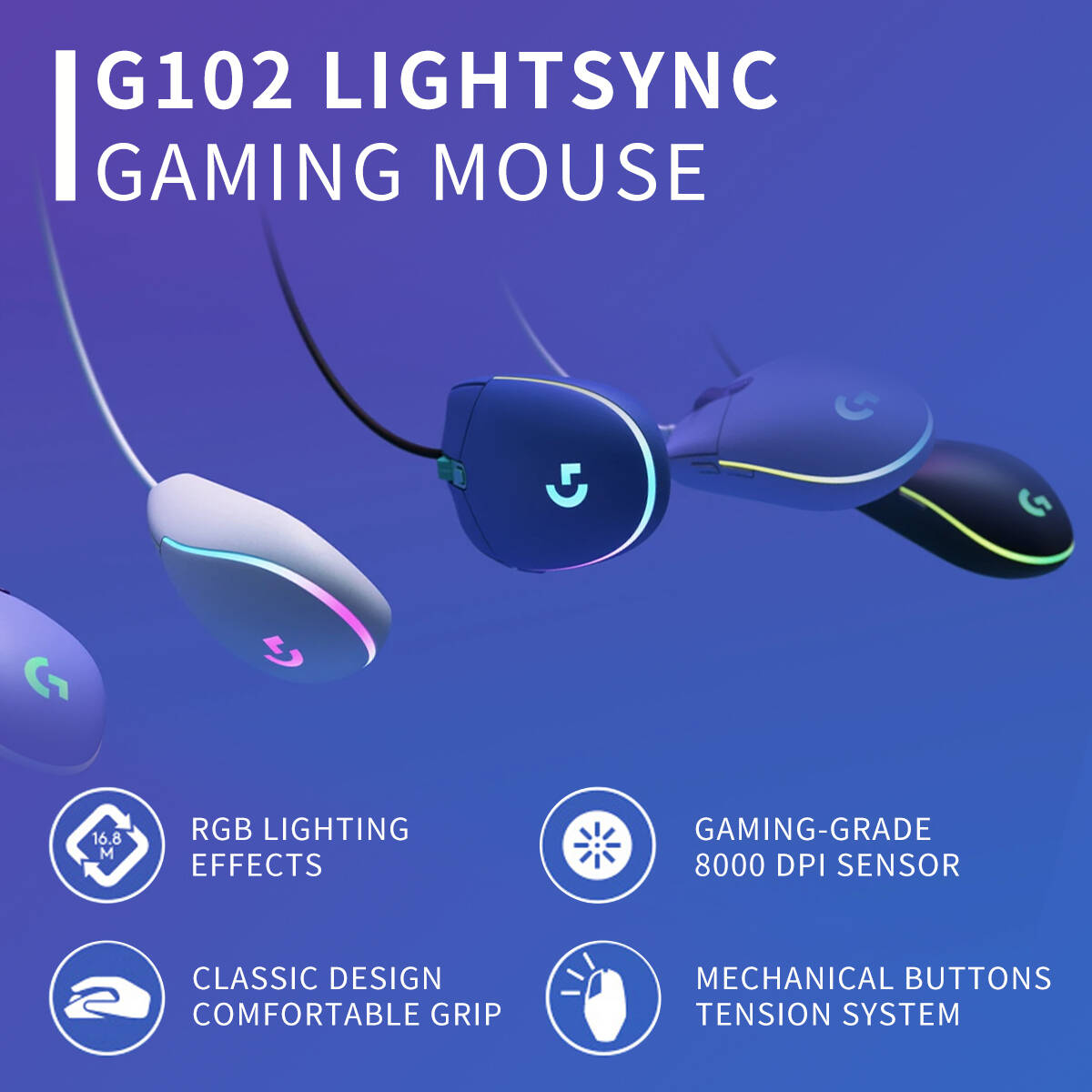 Logitech G102 Mouse Gaming Ber - Logitech Mouse G203 ulasan dan harga