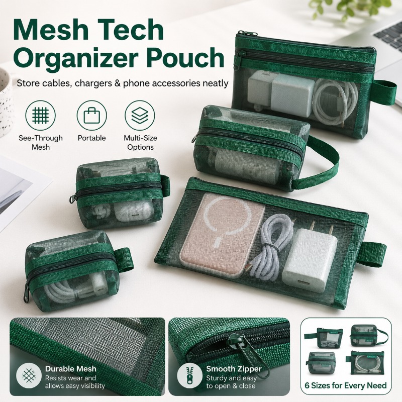 6 Buah Kantong Organizer Tekno - Tech Woven Accessories ulasan dan harga