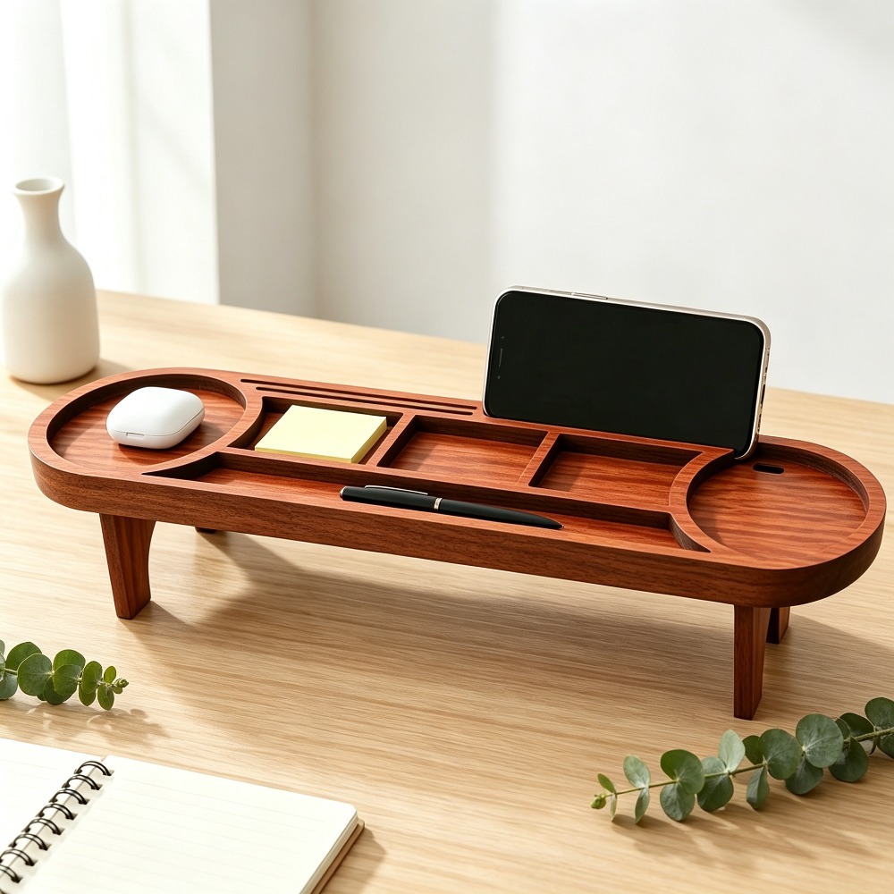 Organizer Meja Kayu dengan Pen - Tech Accessories For Office Desk ulasan dan harga