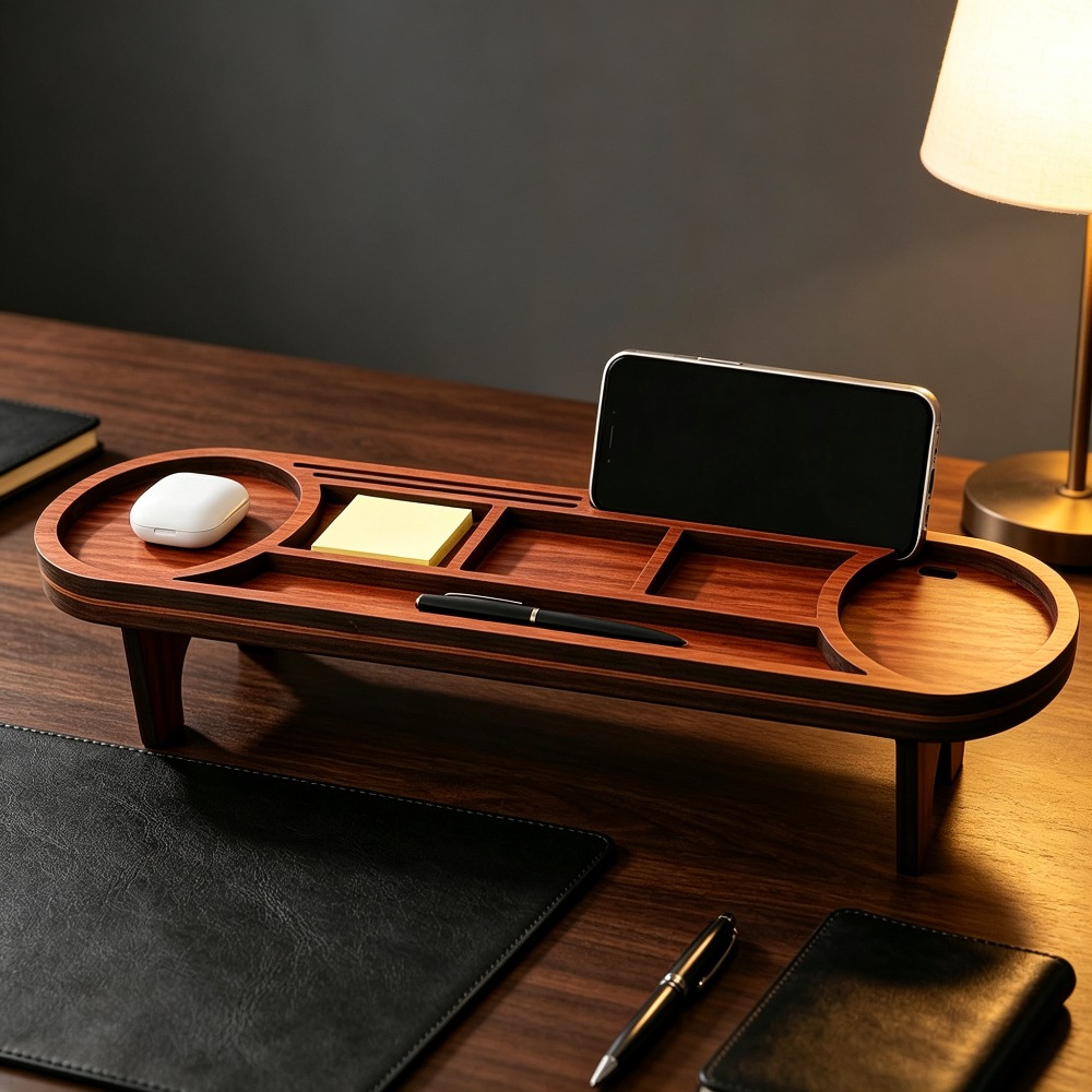 Organizer Meja Kayu dengan Pen - Tech Accessories For Office Desk ulasan dan harga