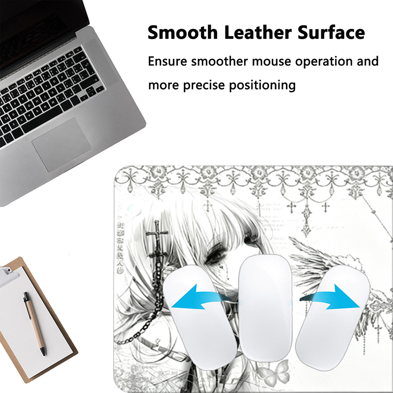 Alas Mouse Kulit Hitam Putih E - Tech Accessories For Office Desk ulasan dan harga